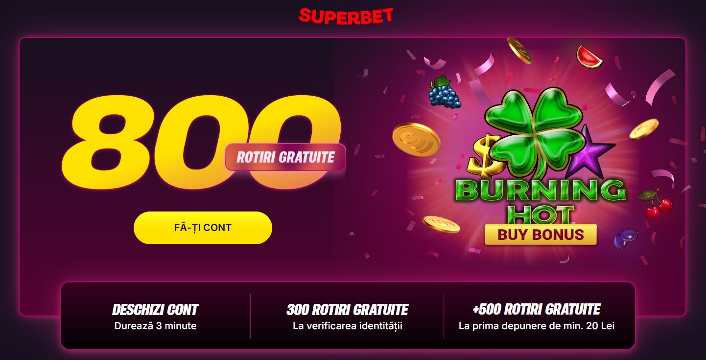 bonus fara depunere superbet martie aprilie 2026 800 rotiri gratuite