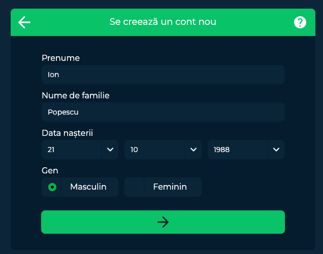 formular inregistrare bonusbet casino