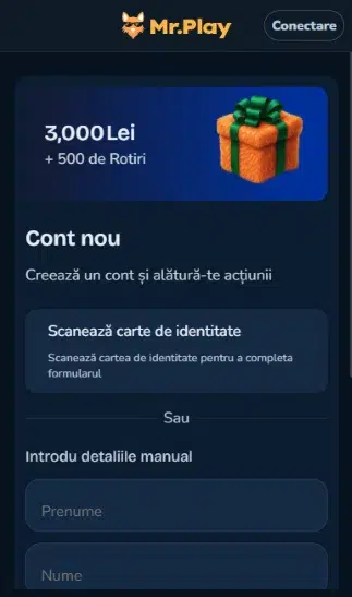 mr play cont inregistrare