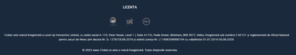 12xbet licenta