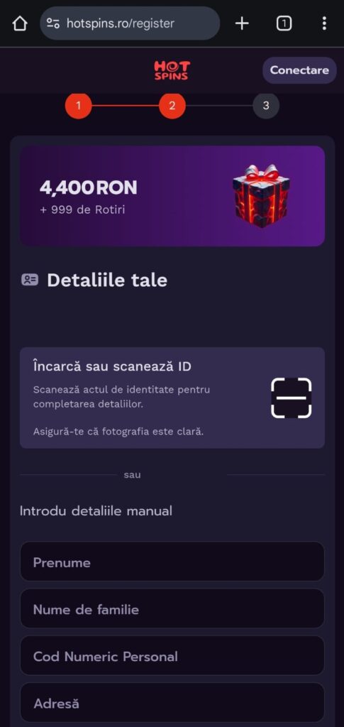 inregistrare hotspins 4
